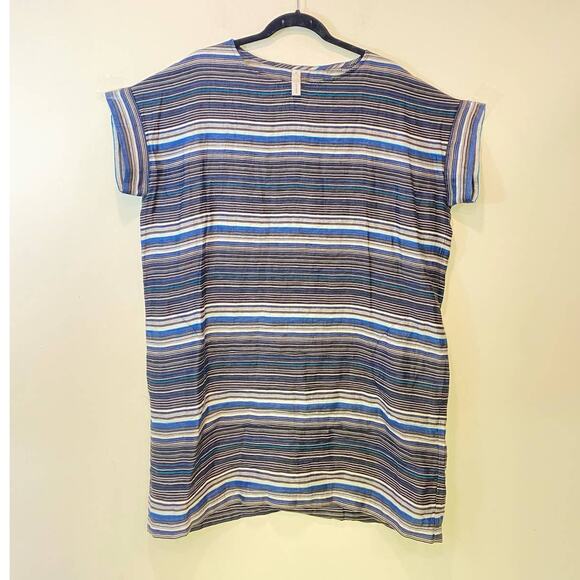 Studio 412 Oversized Boxy Pocket Summer Dress Medium Oversized Stripped - Picture 5 of 8